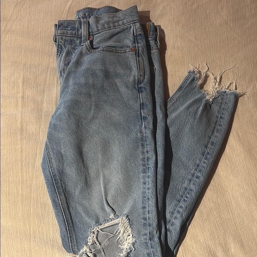 Blue Distressed Women's Jeans